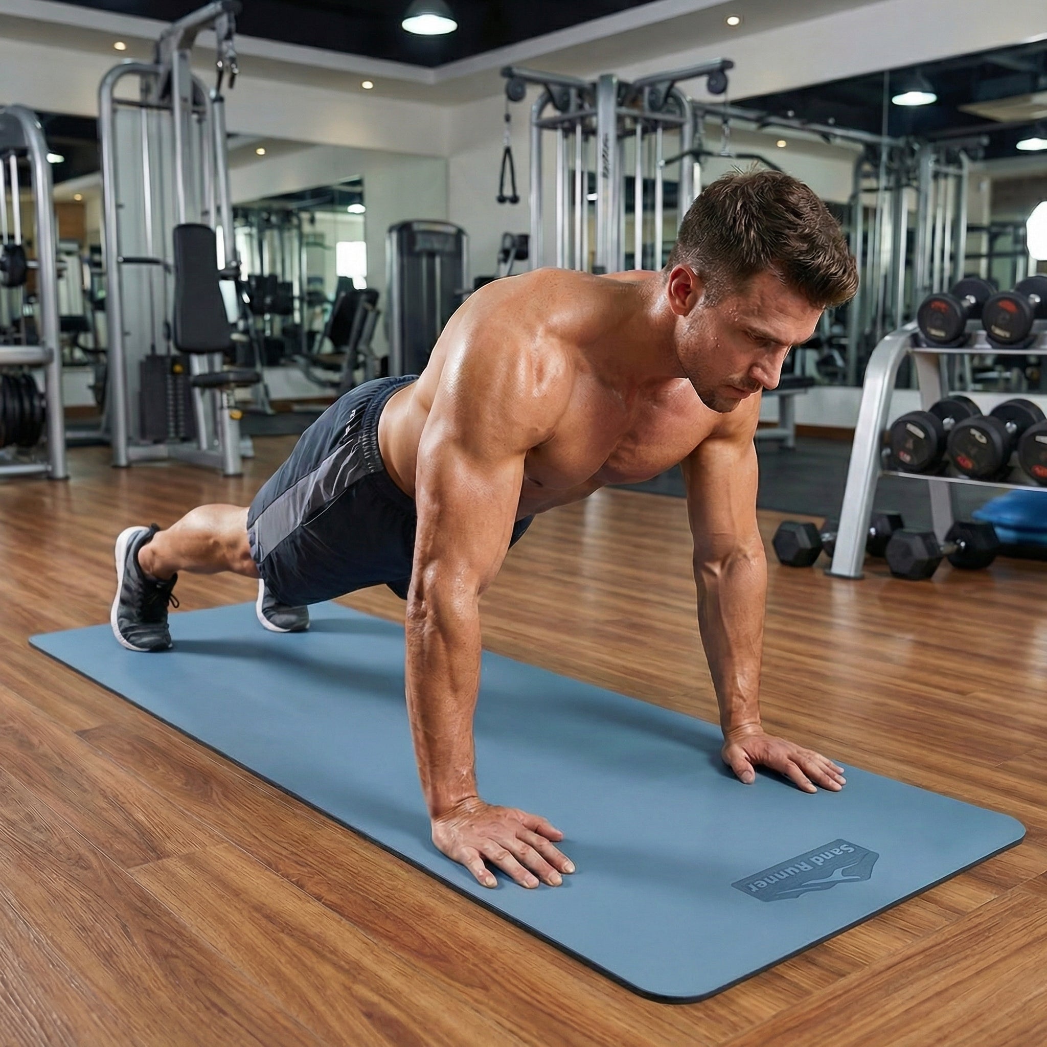 Non-Slip PU Rubber Yoga & Gym Mat with Sweat Absorption