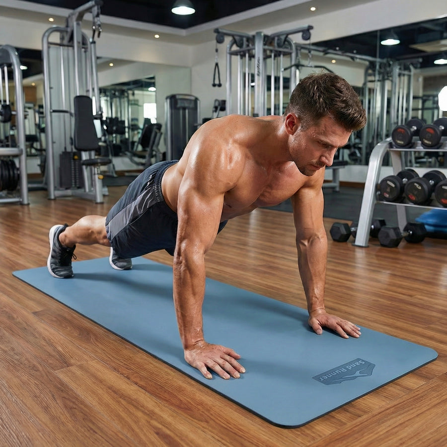 Non-Slip PU Rubber Yoga & Gym Mat with Sweat Absorption