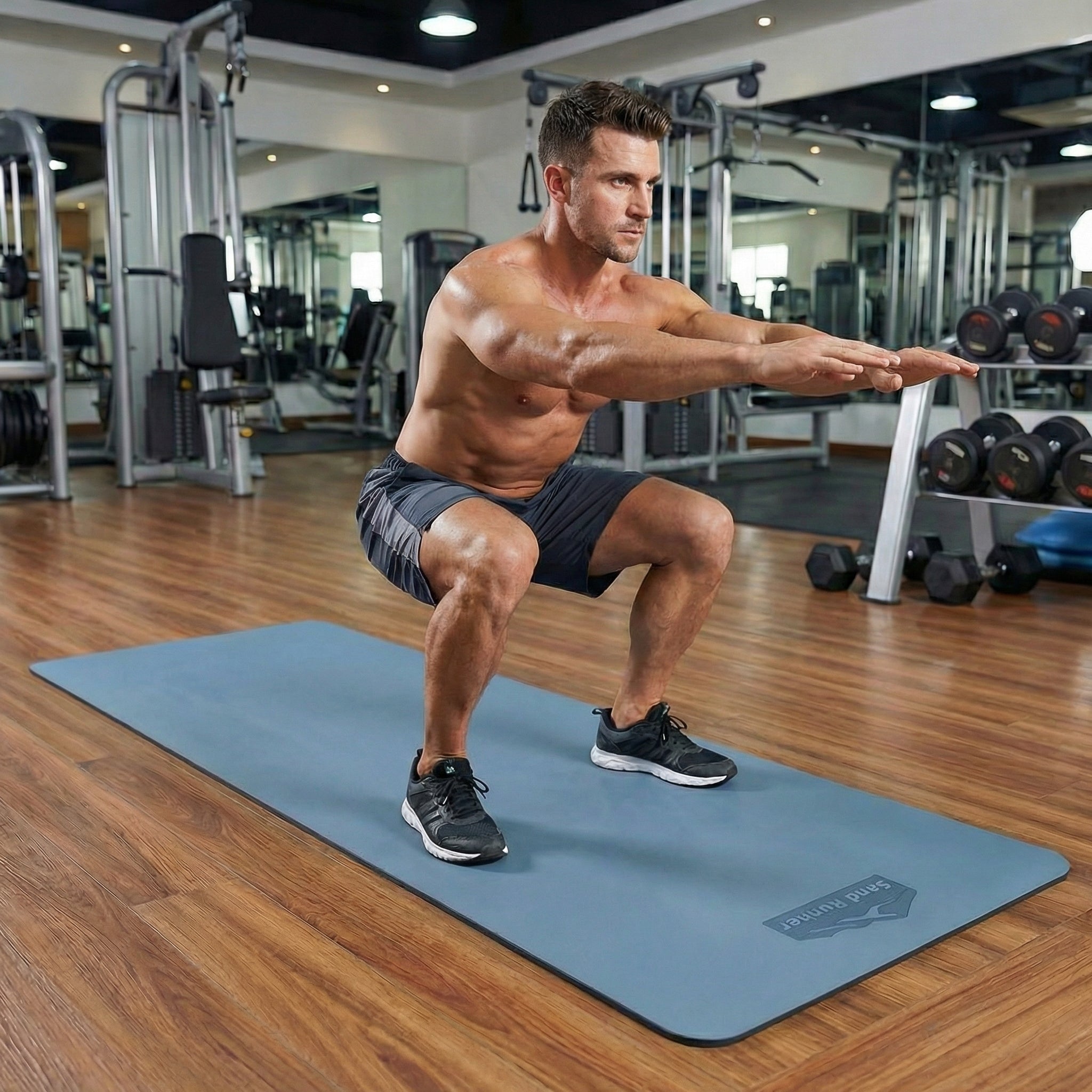 Non-Slip PU Rubber Yoga & Gym Mat with Sweat Absorption