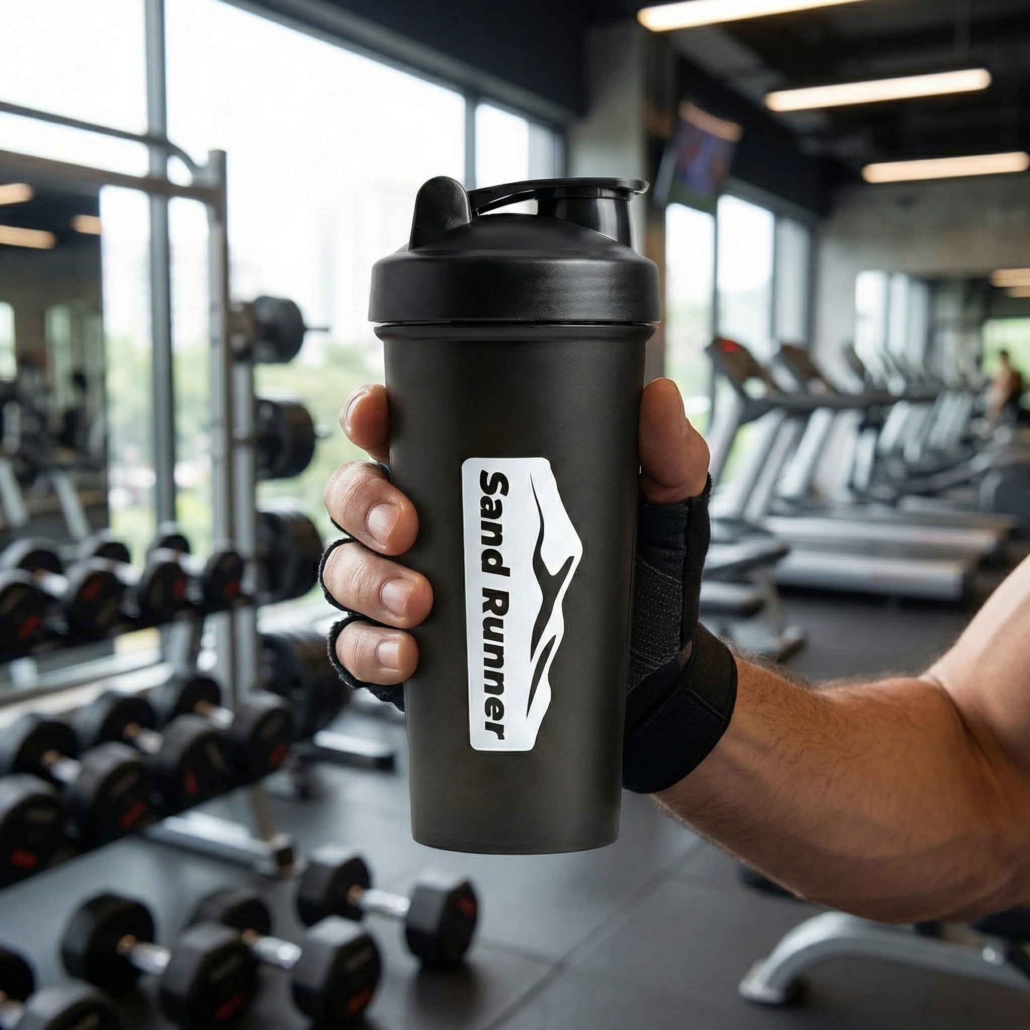 Plastic Protein Shaker Bottle for Gym and Sports