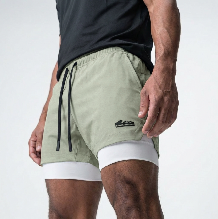 Men’s 7-Inch Double-Layer Quick-Dry Running Shorts