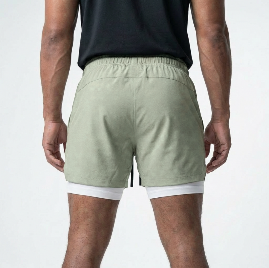 Men’s 7-Inch Double-Layer Quick-Dry Running Shorts