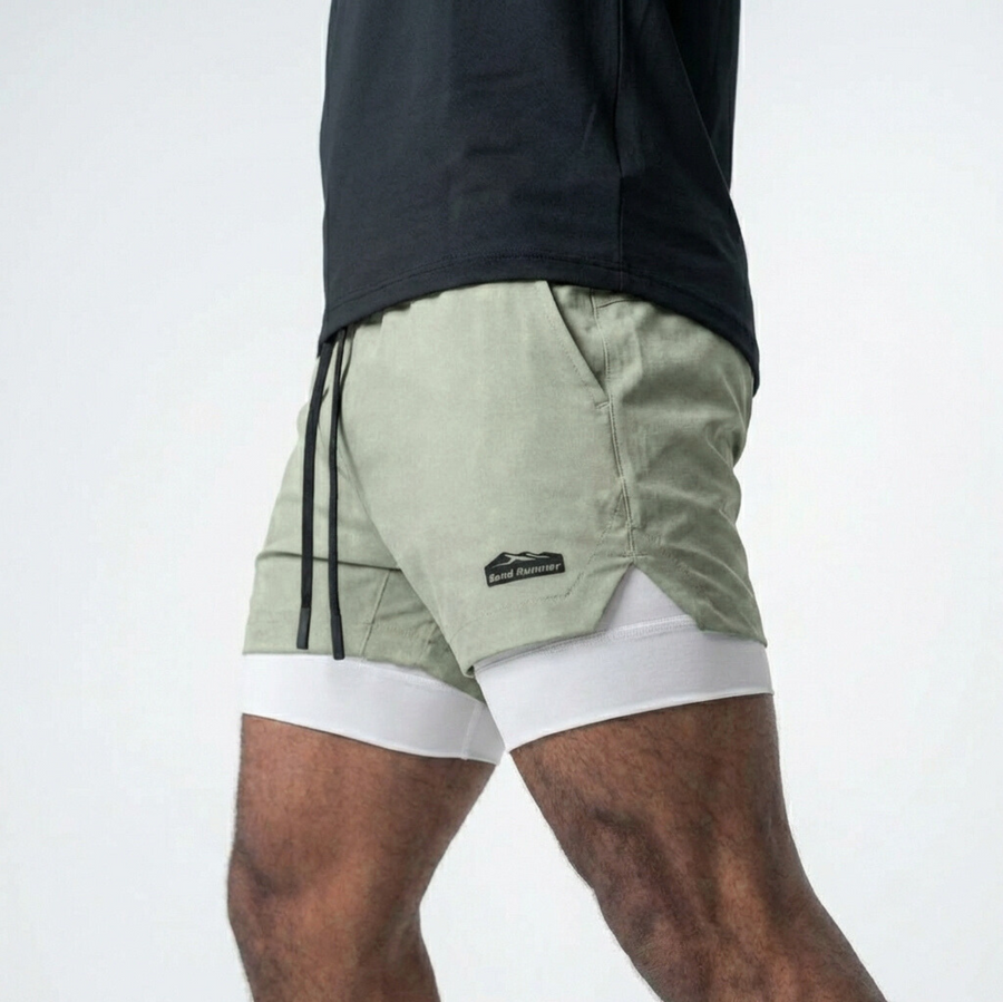 Men’s 7-Inch Double-Layer Quick-Dry Running Shorts