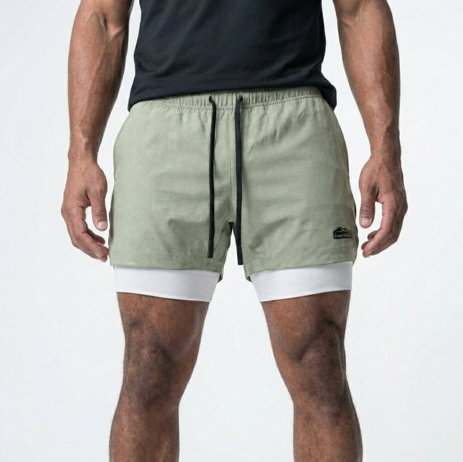 Men’s 7-Inch Double-Layer Quick-Dry Running Shorts