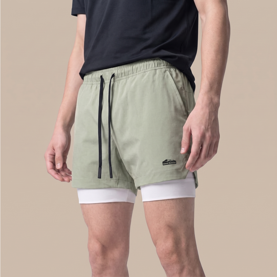 Men’s 7-Inch Double-Layer Quick-Dry Running Shorts