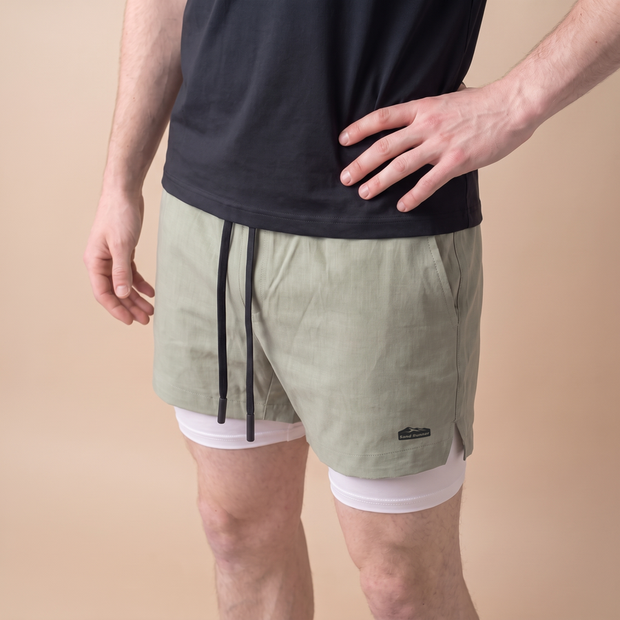 Men’s 7-Inch Double-Layer Quick-Dry Running Shorts
