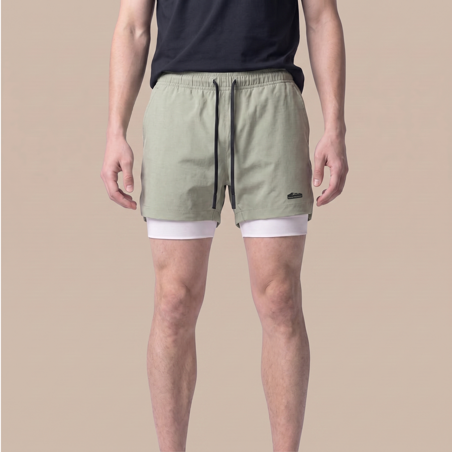Men’s 7-Inch Double-Layer Quick-Dry Running Shorts