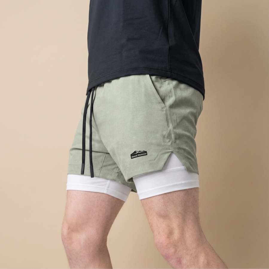 Men’s 7-Inch Double-Layer Quick-Dry Running Shorts