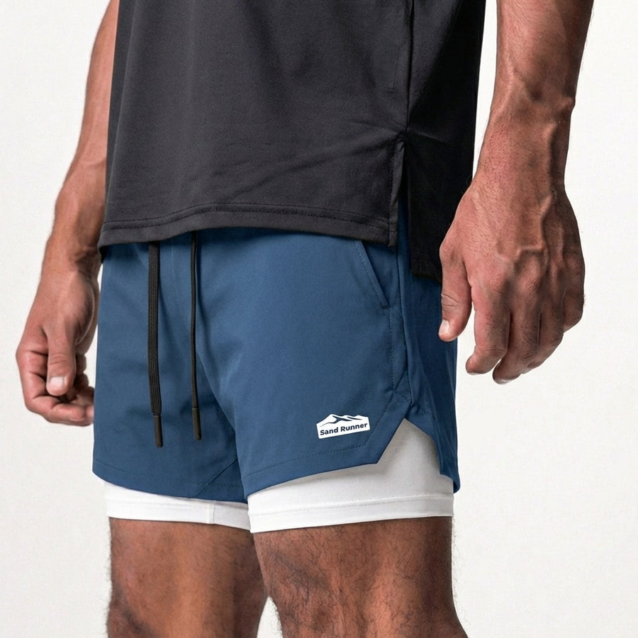Men’s 7-Inch Double-Layer Quick-Dry Running Shorts