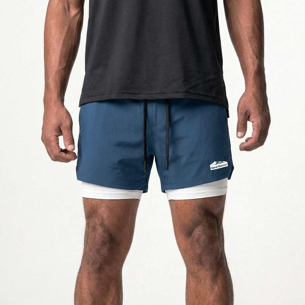 Men’s 7-Inch Double-Layer Quick-Dry Running Shorts