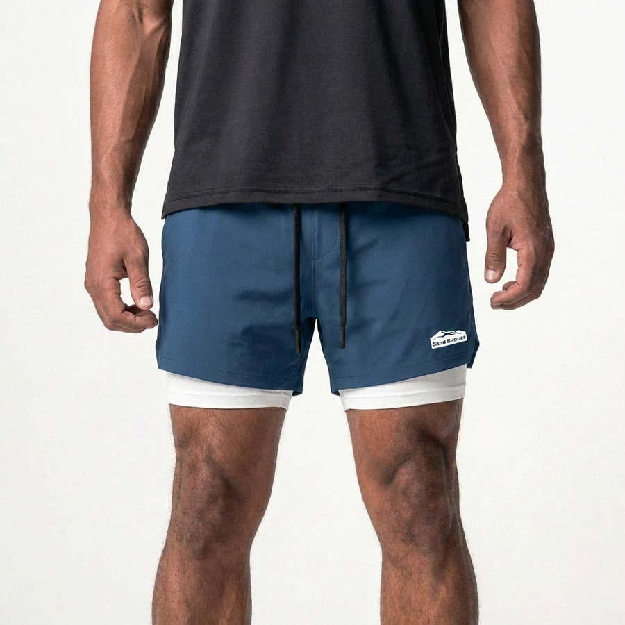 Men’s 7-Inch Double-Layer Quick-Dry Running Shorts