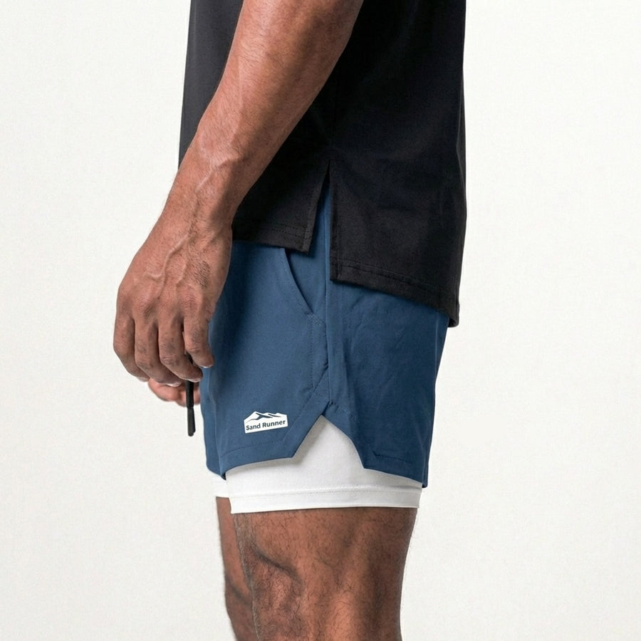 Men’s 7-Inch Double-Layer Quick-Dry Running Shorts