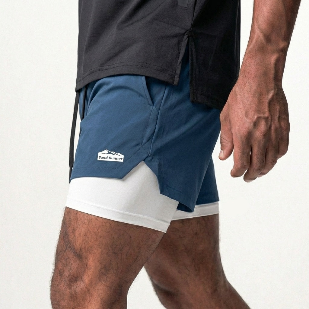 Men’s 7-Inch Double-Layer Quick-Dry Running Shorts