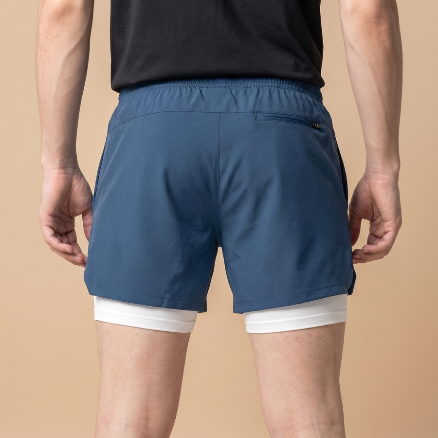 Men’s 7-Inch Double-Layer Quick-Dry Running Shorts