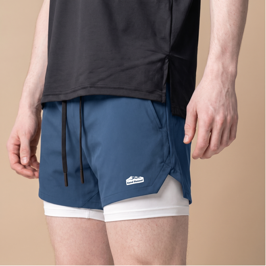 Men’s 7-Inch Double-Layer Quick-Dry Running Shorts
