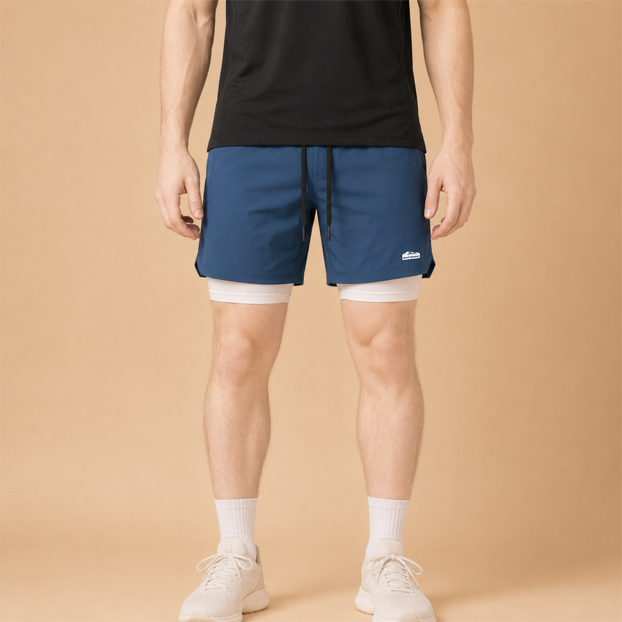 Men’s 7-Inch Double-Layer Quick-Dry Running Shorts