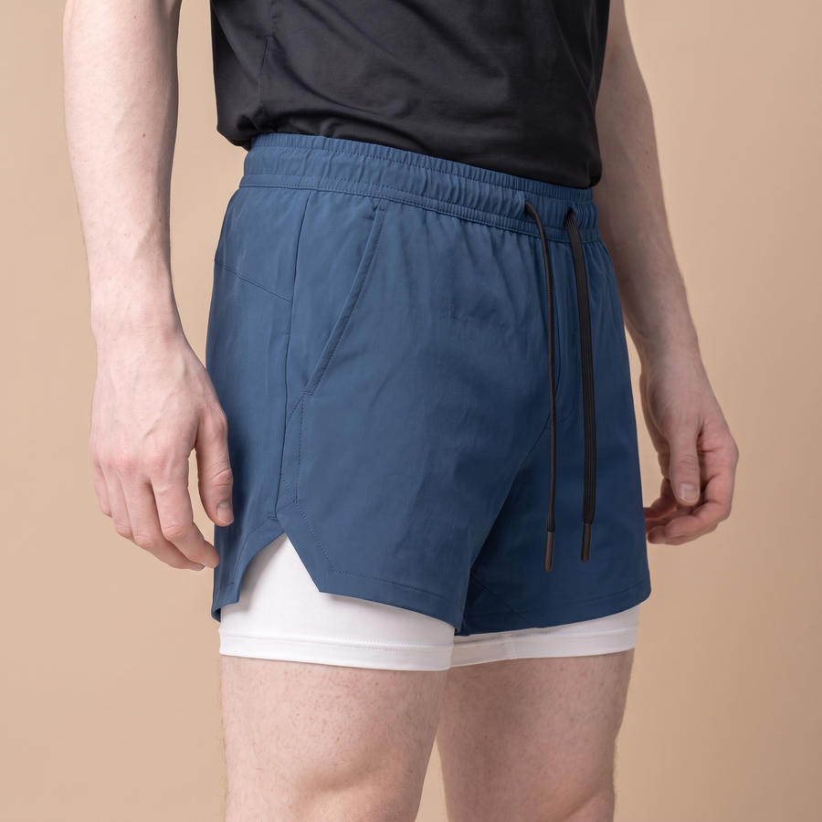 Men’s 7-Inch Double-Layer Quick-Dry Running Shorts