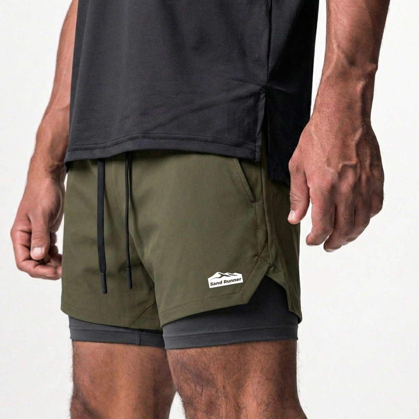 Men’s 7-Inch Double-Layer Quick-Dry Running Shorts