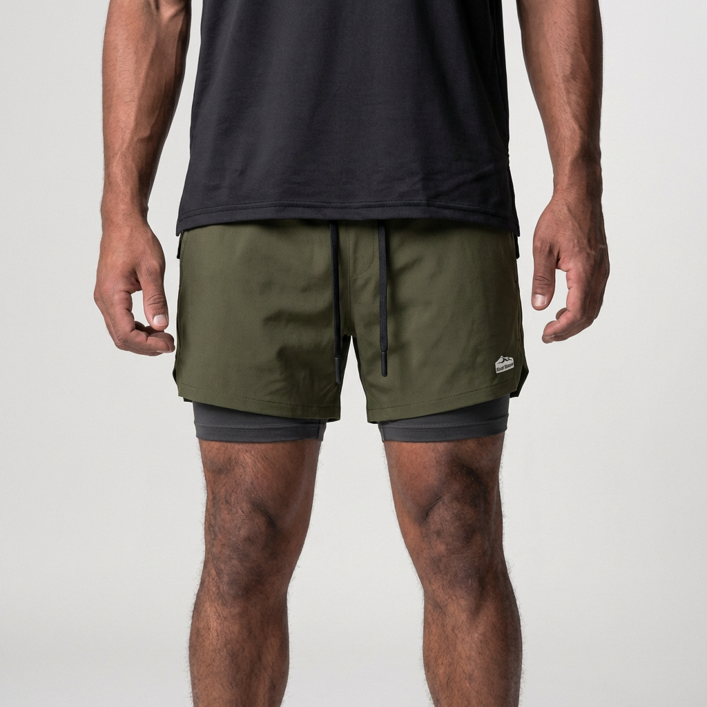Men’s 7-Inch Double-Layer Quick-Dry Running Shorts