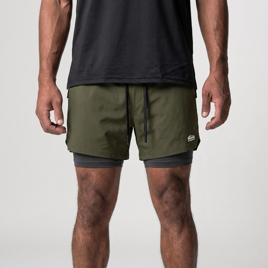 Men’s 7-Inch Double-Layer Quick-Dry Running Shorts