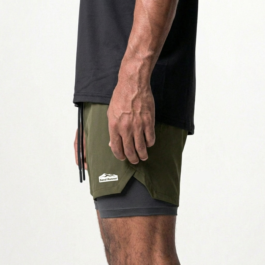 Men’s 7-Inch Double-Layer Quick-Dry Running Shorts
