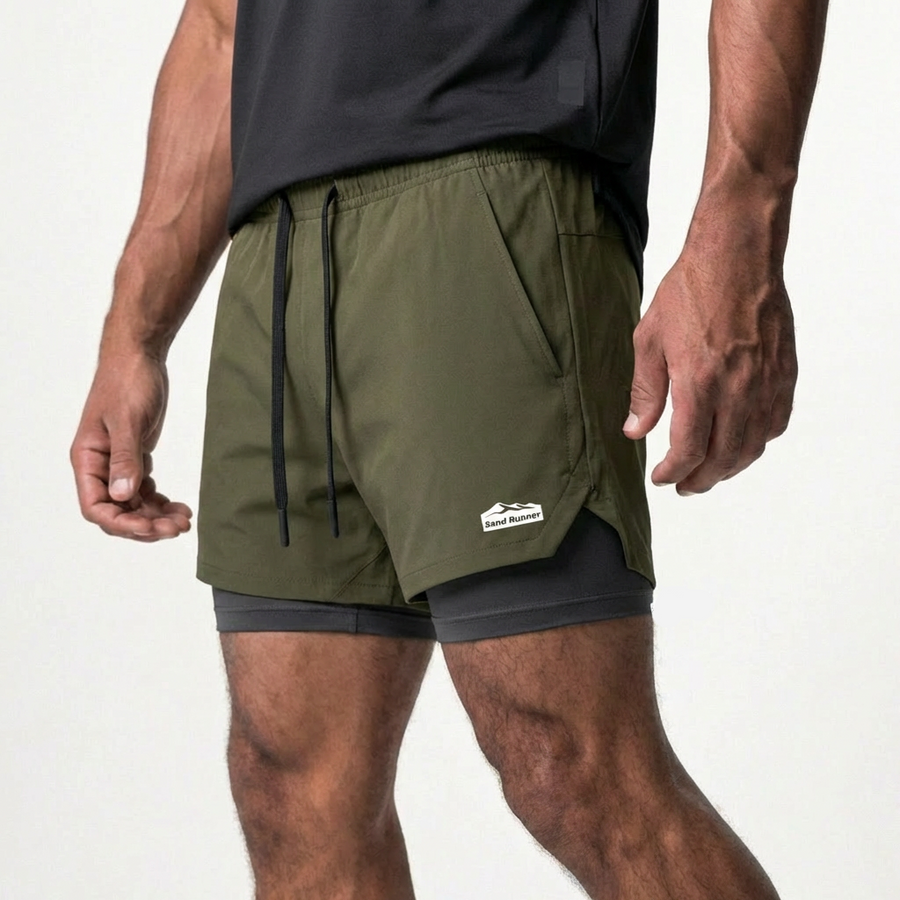 Men’s 7-Inch Double-Layer Quick-Dry Running Shorts