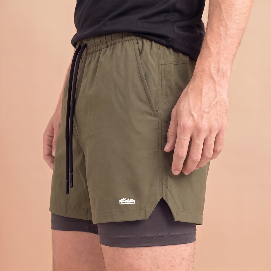 Men’s 7-Inch Double-Layer Quick-Dry Running Shorts