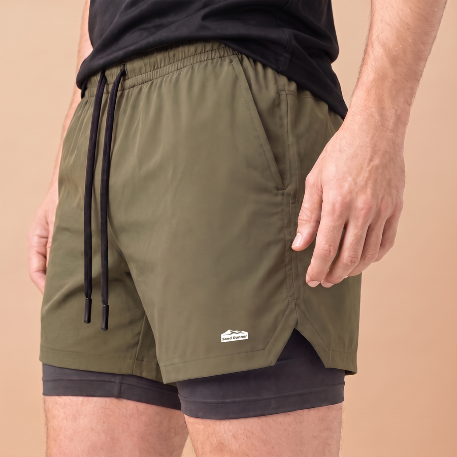 Men’s 7-Inch Double-Layer Quick-Dry Running Shorts