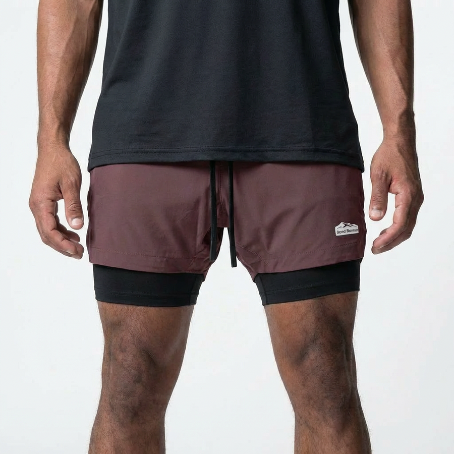 Men’s 7-Inch Double-Layer Quick-Dry Running Shorts