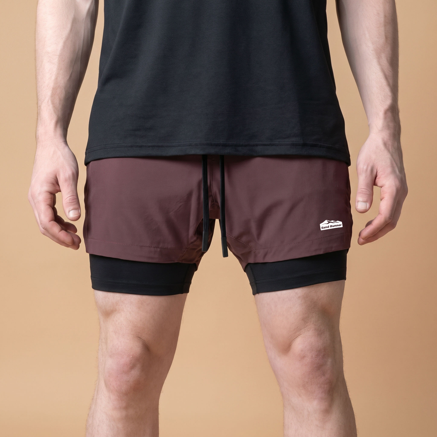 Men’s 7-Inch Double-Layer Quick-Dry Running Shorts