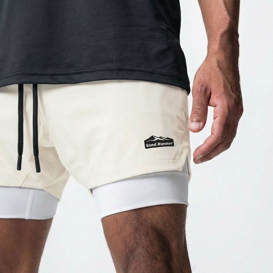 Men’s 7-Inch Double-Layer Quick-Dry Running Shorts
