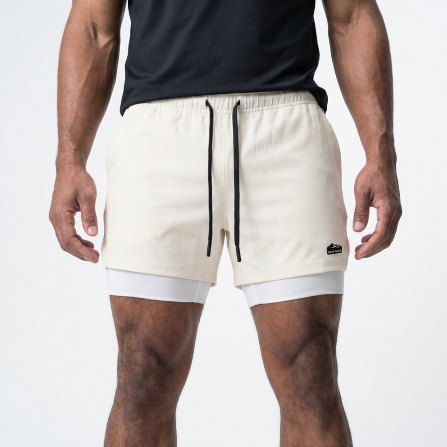 Men’s 7-Inch Double-Layer Quick-Dry Running Shorts