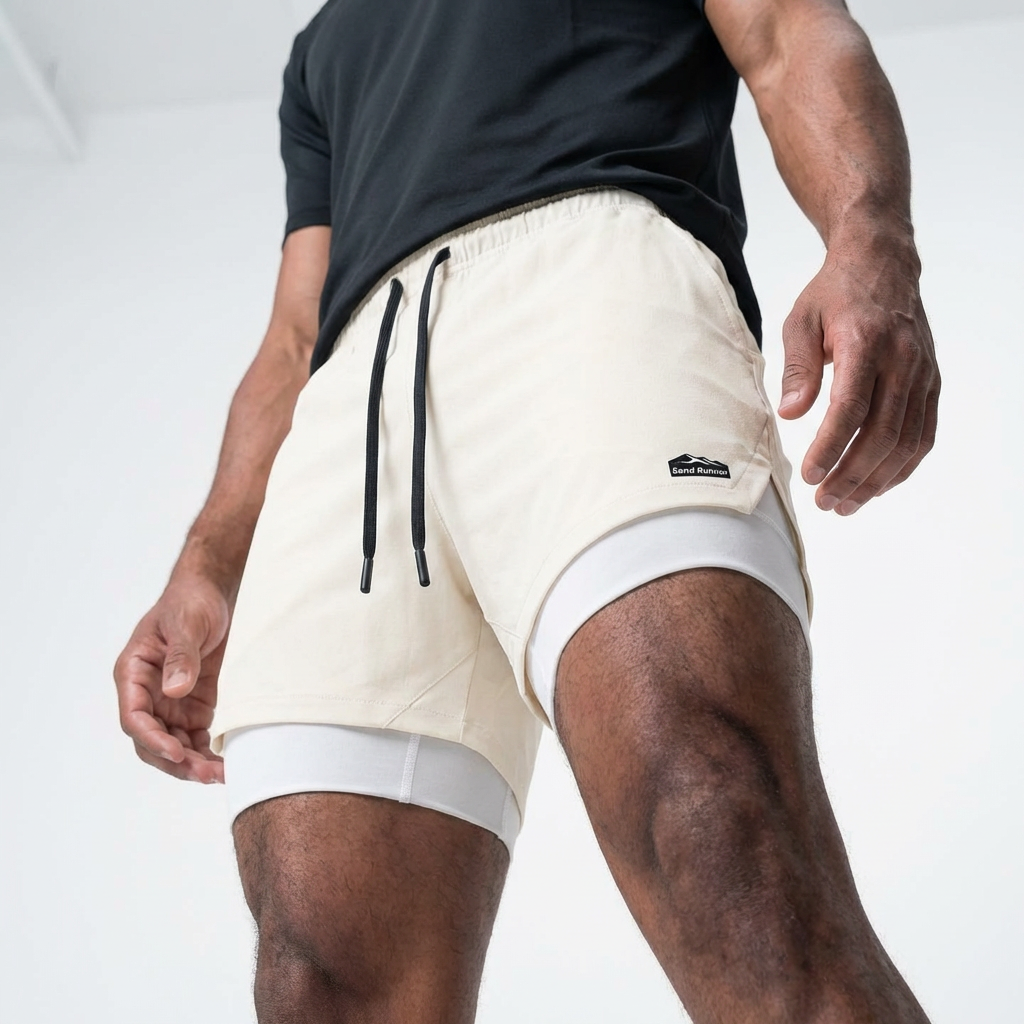 Men’s 7-Inch Double-Layer Quick-Dry Running Shorts