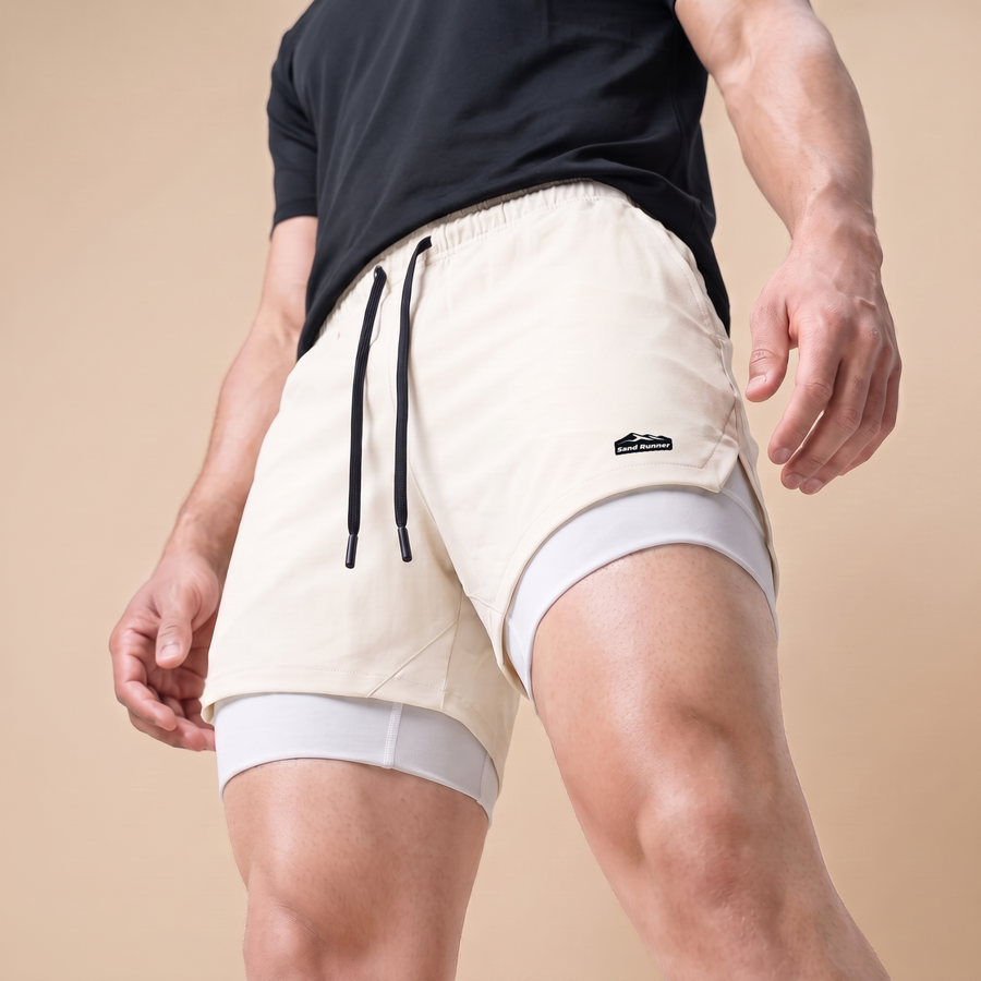 Men’s 7-Inch Double-Layer Quick-Dry Running Shorts