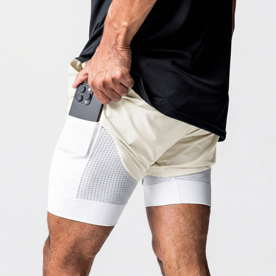 Men’s 7-Inch Double-Layer Quick-Dry Running Shorts