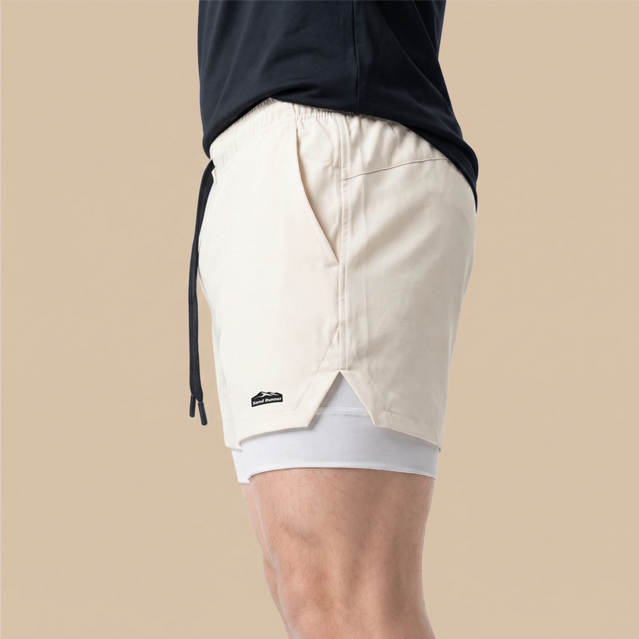 Men’s 7-Inch Double-Layer Quick-Dry Running Shorts