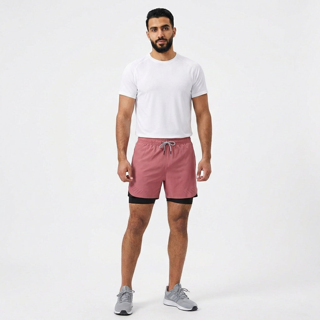 Breathable Men’s Training Shorts with Built-In Compression