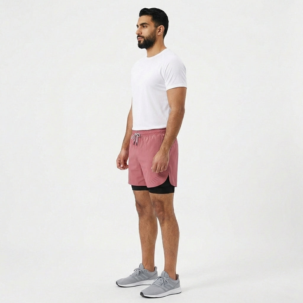 Breathable Men’s Training Shorts with Built-In Compression