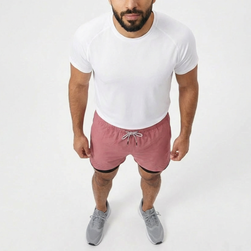 Breathable Men’s Training Shorts with Built-In Compression