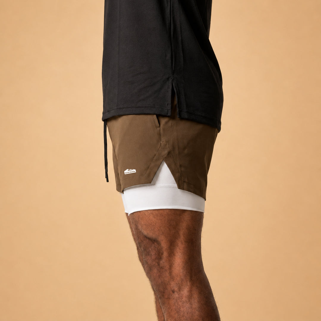 Men’s 7-Inch Double-Layer Quick-Dry Running Shorts