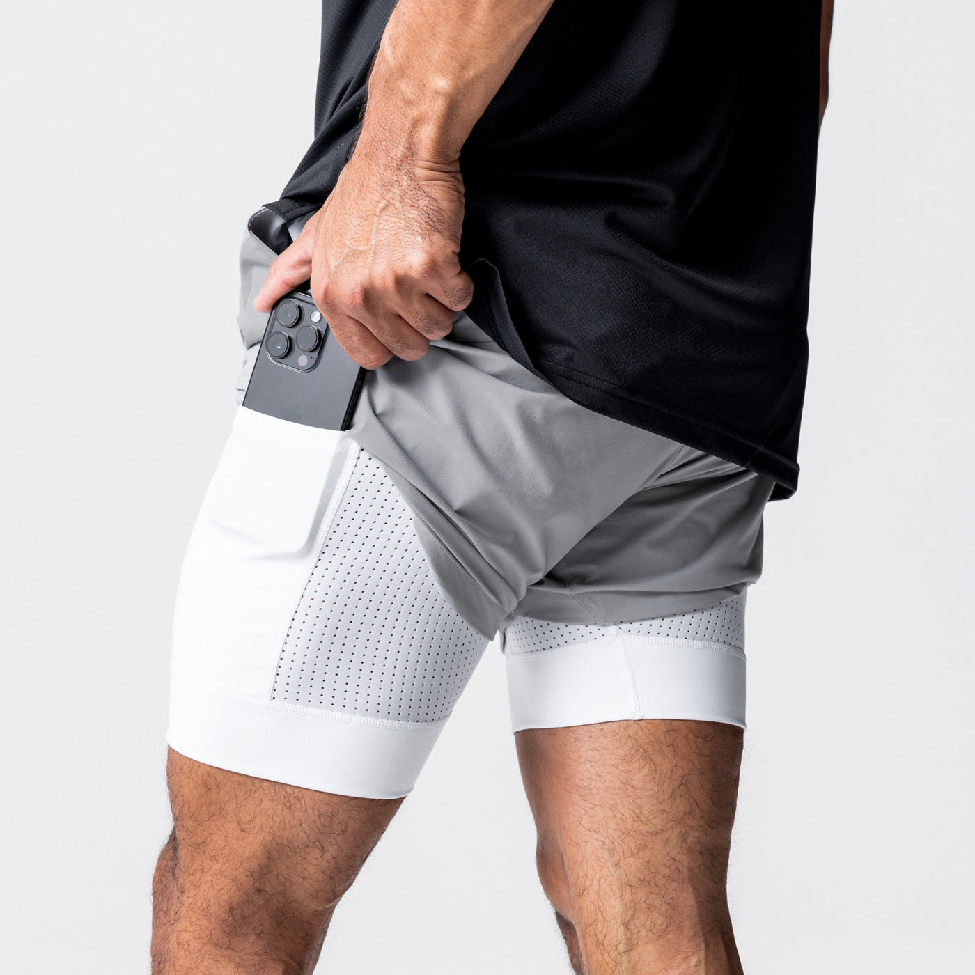Men’s 7-Inch Double-Layer Quick-Dry Running Shorts