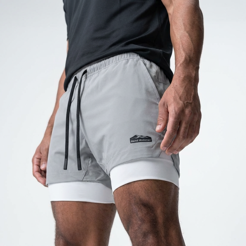 Men’s 7-Inch Double-Layer Quick-Dry Running Shorts