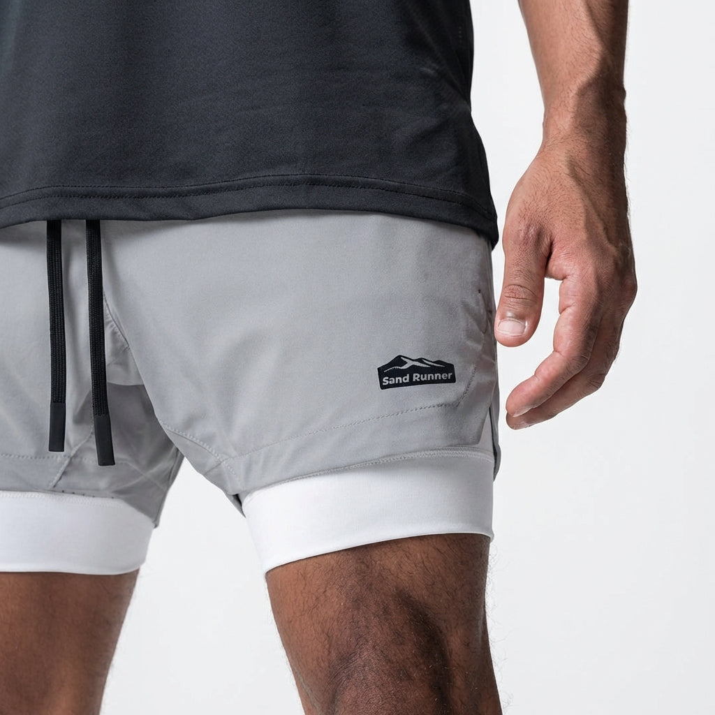 Men’s 7-Inch Double-Layer Quick-Dry Running Shorts