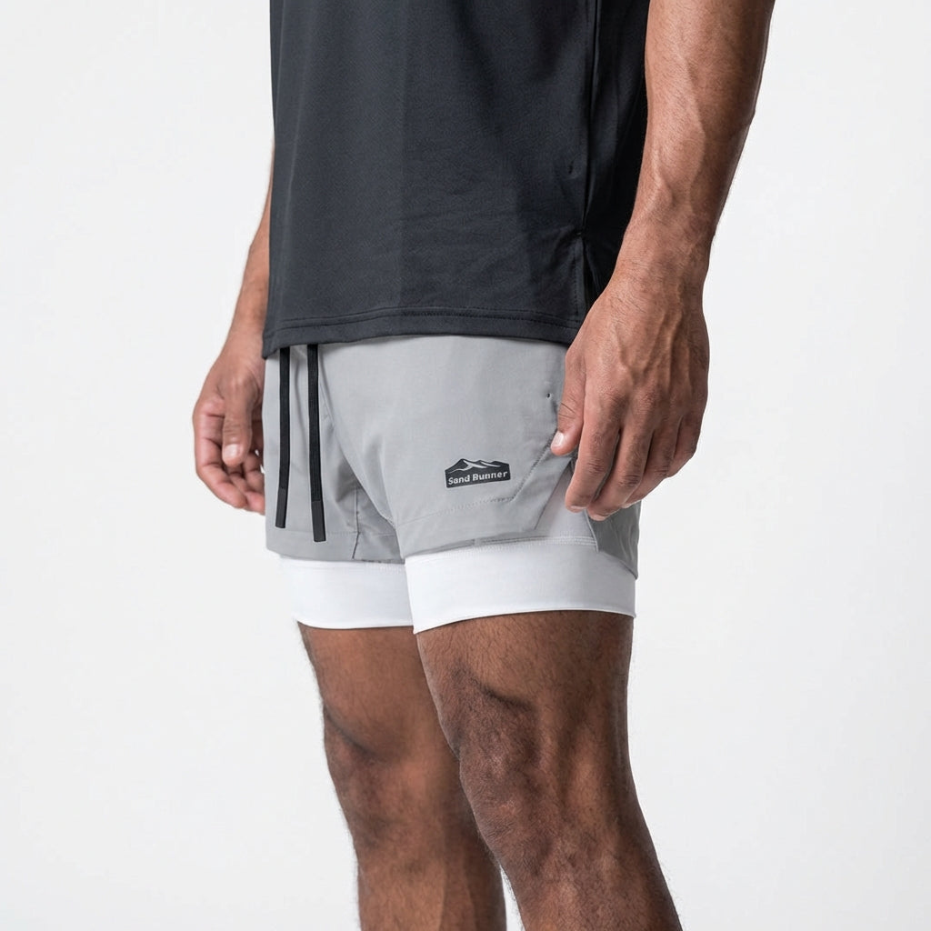Men’s 7-Inch Double-Layer Quick-Dry Running Shorts
