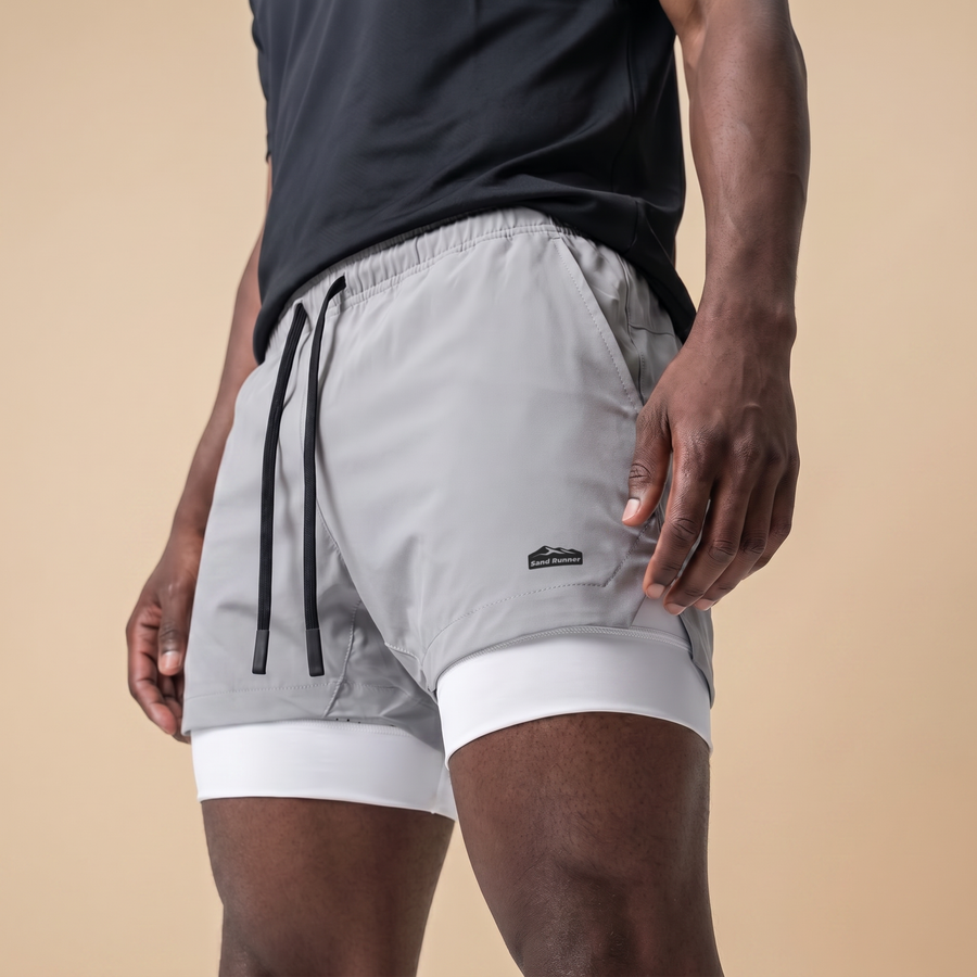 Men’s 7-Inch Double-Layer Quick-Dry Running Shorts