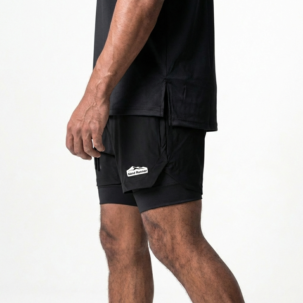 Men’s 7-Inch Double-Layer Quick-Dry Running Shorts