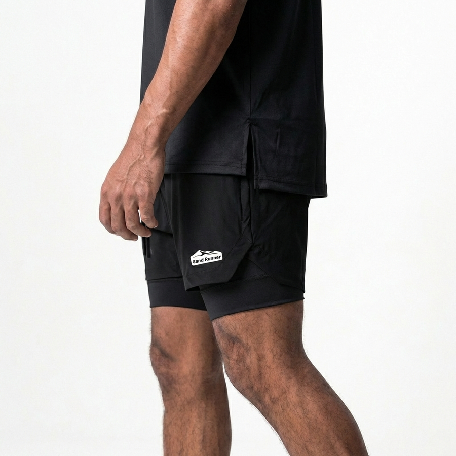 Men’s 7-Inch Double-Layer Quick-Dry Running Shorts