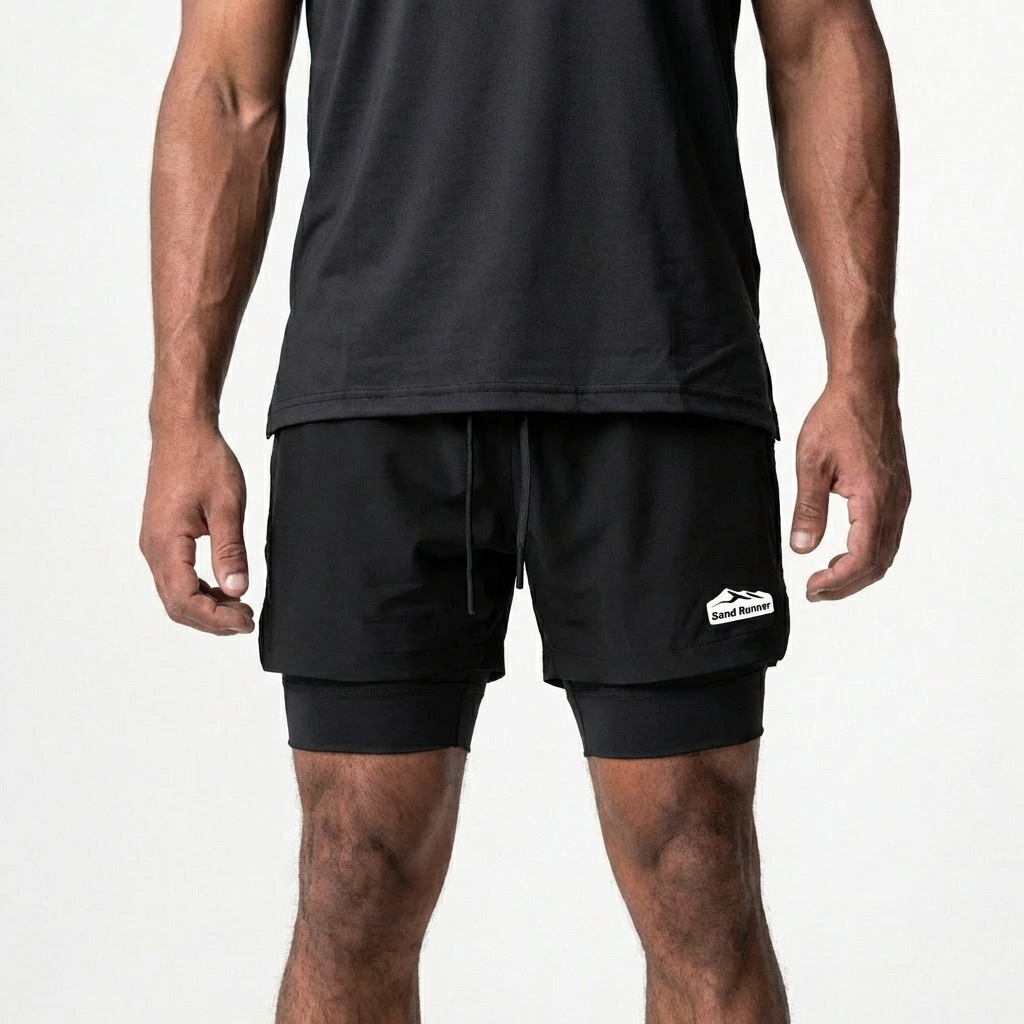 Men’s 7-Inch Double-Layer Quick-Dry Running Shorts
