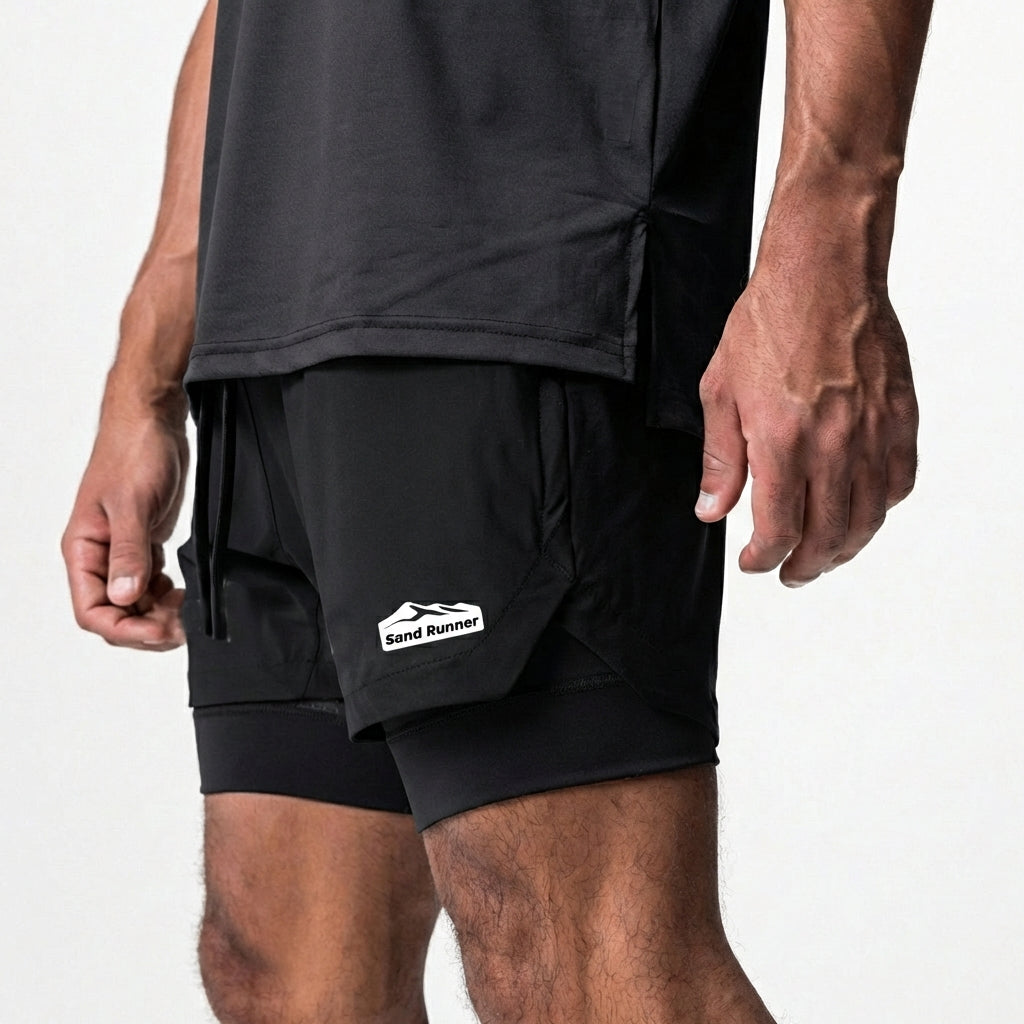 Men’s 7-Inch Double-Layer Quick-Dry Running Shorts