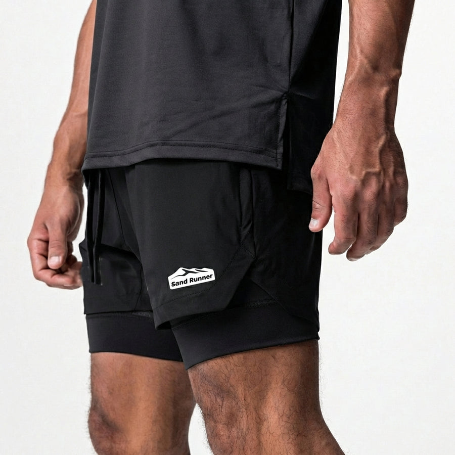 Men’s 7-Inch Double-Layer Quick-Dry Running Shorts
